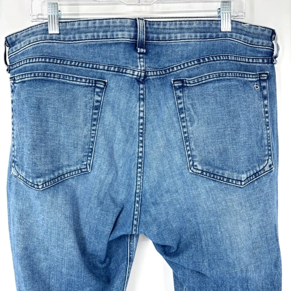 Rag & Bone Dre Low Rise Slim Boyfriend Jeans‎ Sz 34 Distressed Raw Hem Cropped - Picture 9 of 13